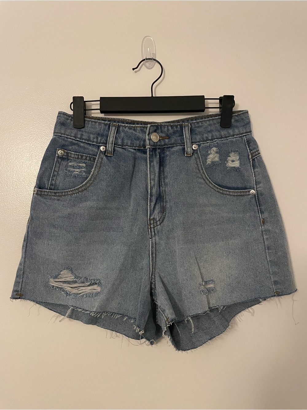 Princess Polly Cut Off Distressed High Waisted Denim Jean Shorts